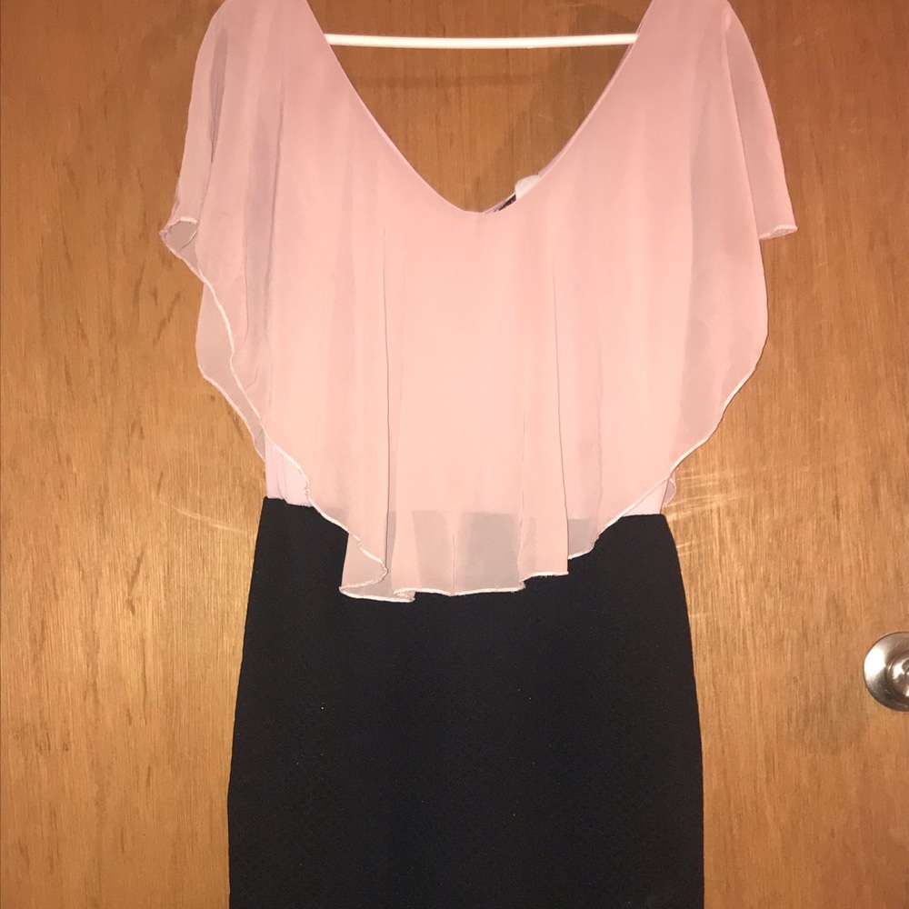 Peach and Black Homecoming Dress